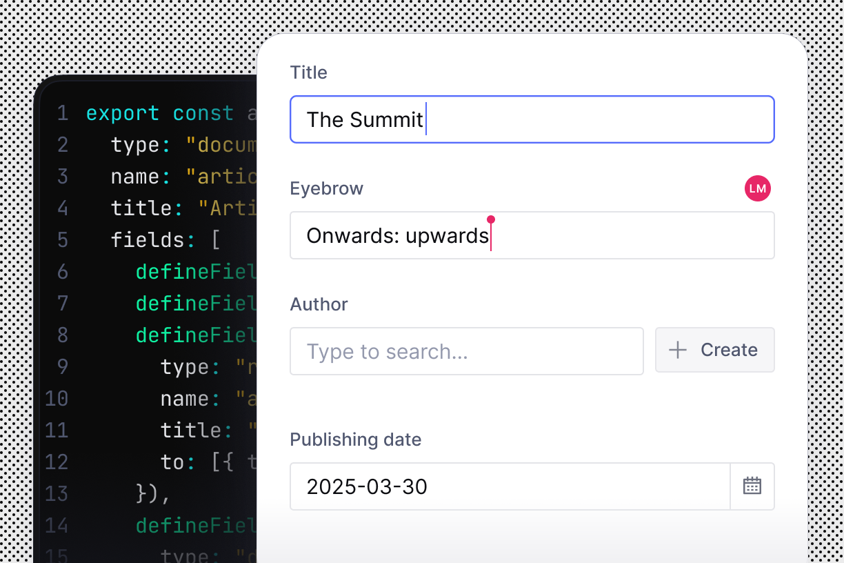 Studio form defined by schema