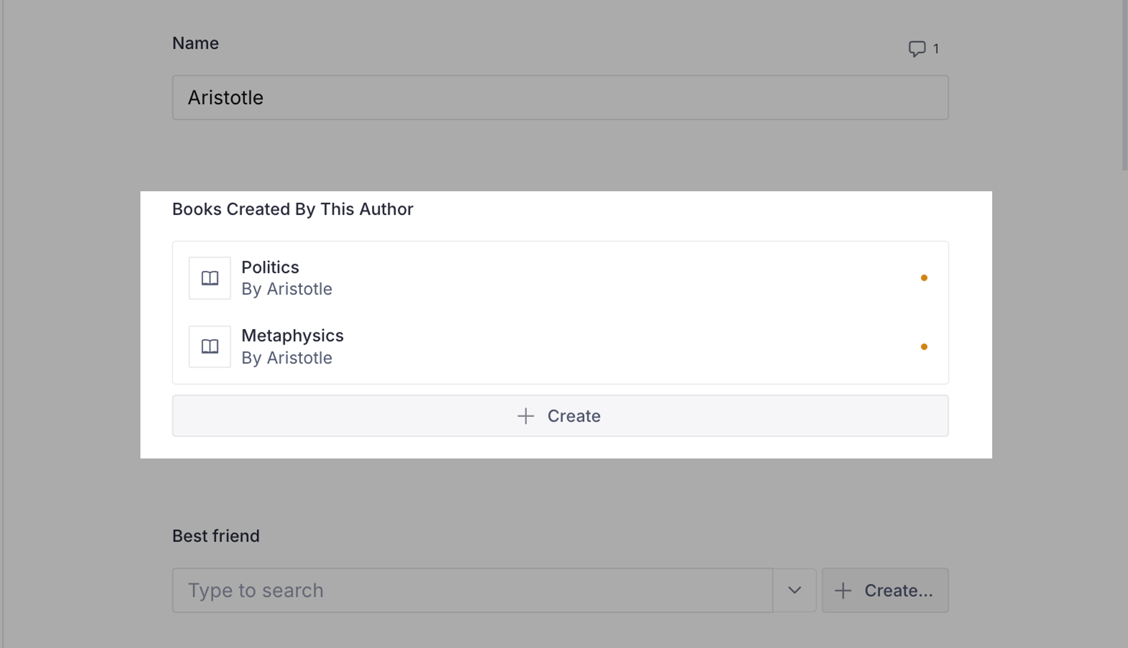 Incoming reference field studio interface