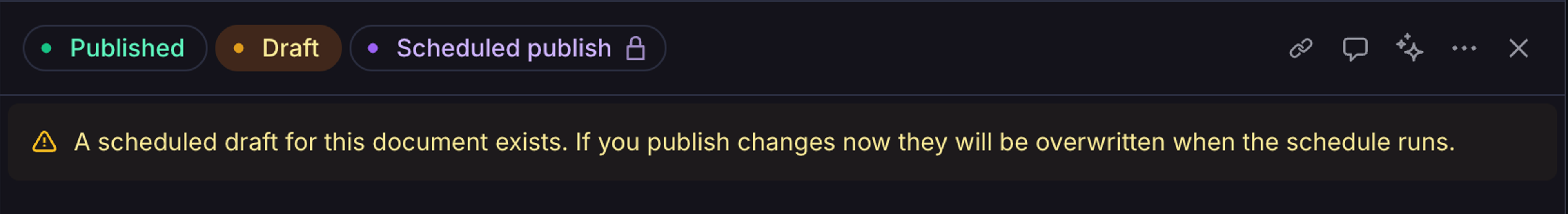 A screenshot of the draft after scheduling