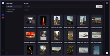 a screenshot of a media library showing various images