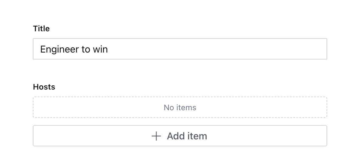 Default string and array inputs