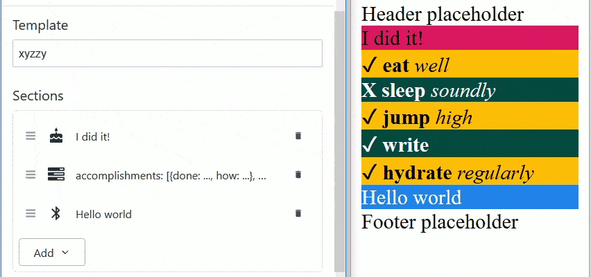 GIF showcasing the Studio and preview of the page builder GIF showcasing the Studio and preview of the page builder