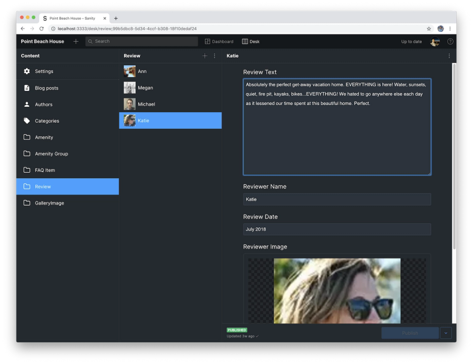 Sanity Studio with dark blue theme Sanity Studio with dark blue theme