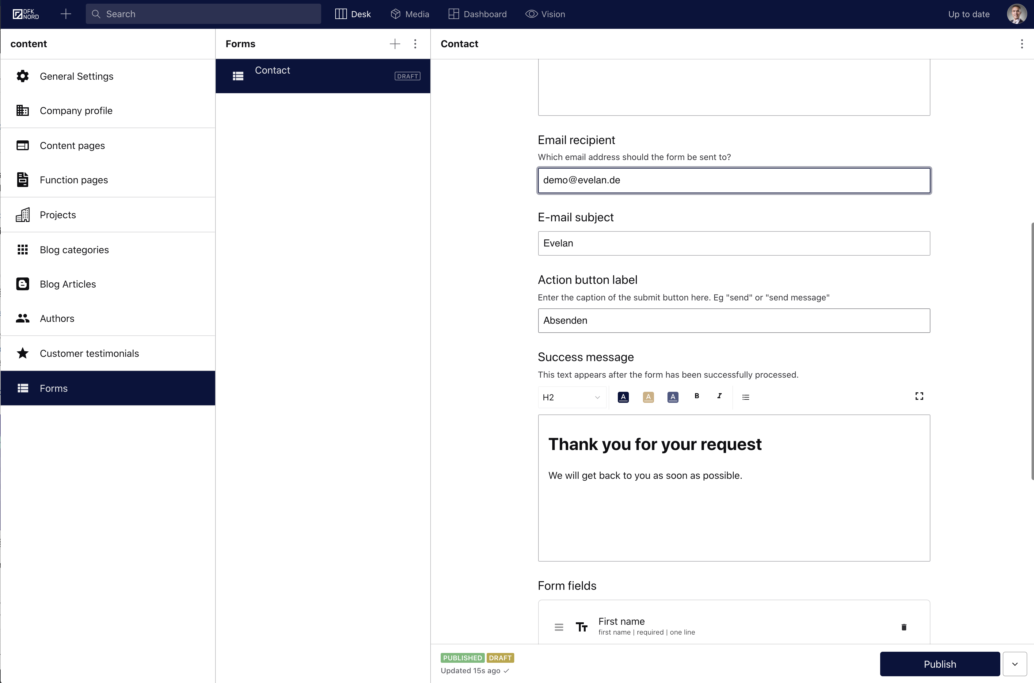 A form for forms within Sanity Studio