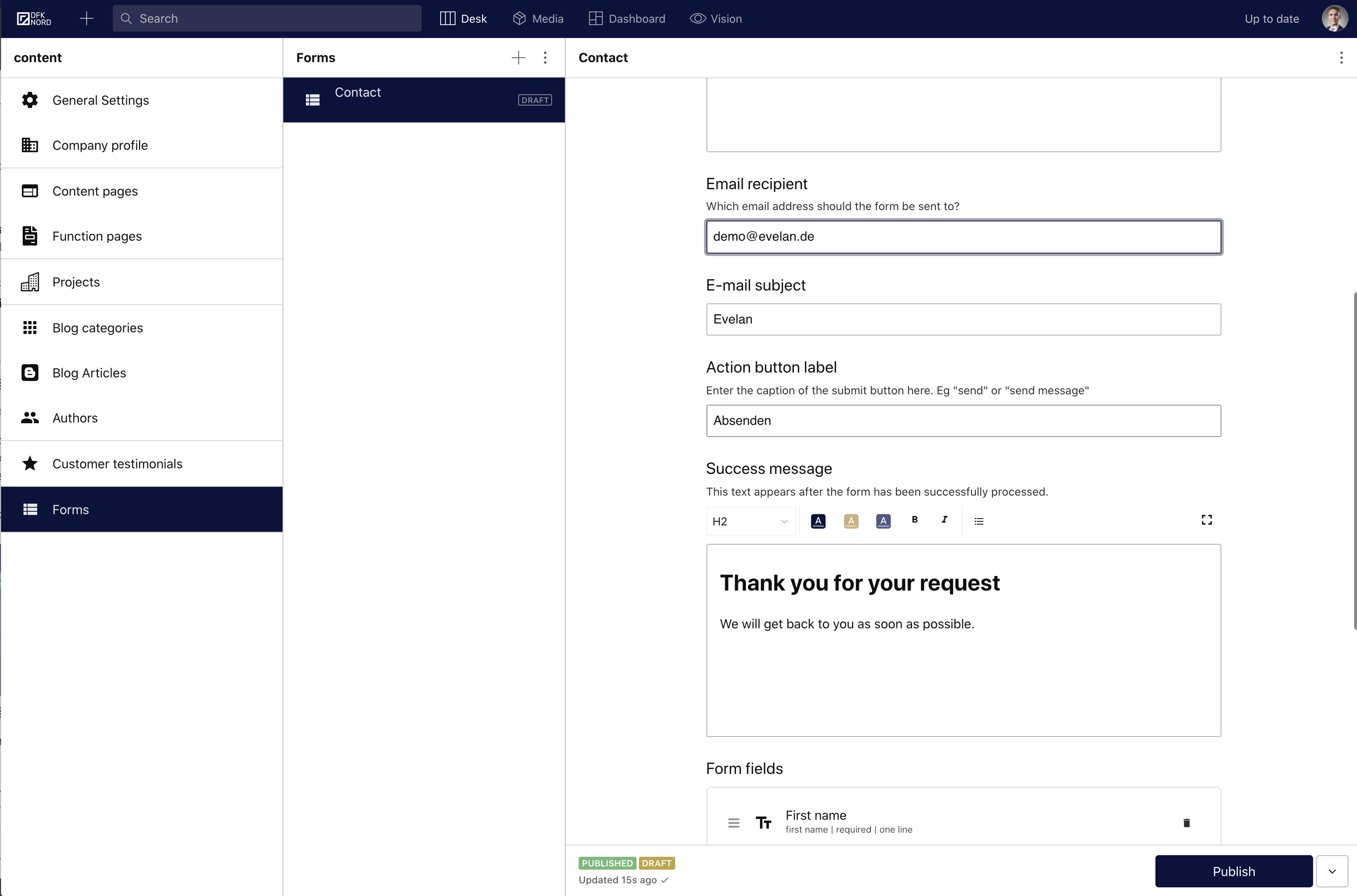 A form for forms within Sanity Studio