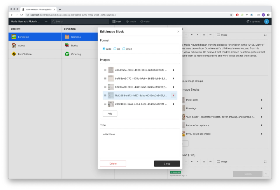 Gallery block in the page builder Gallery block in the page builder