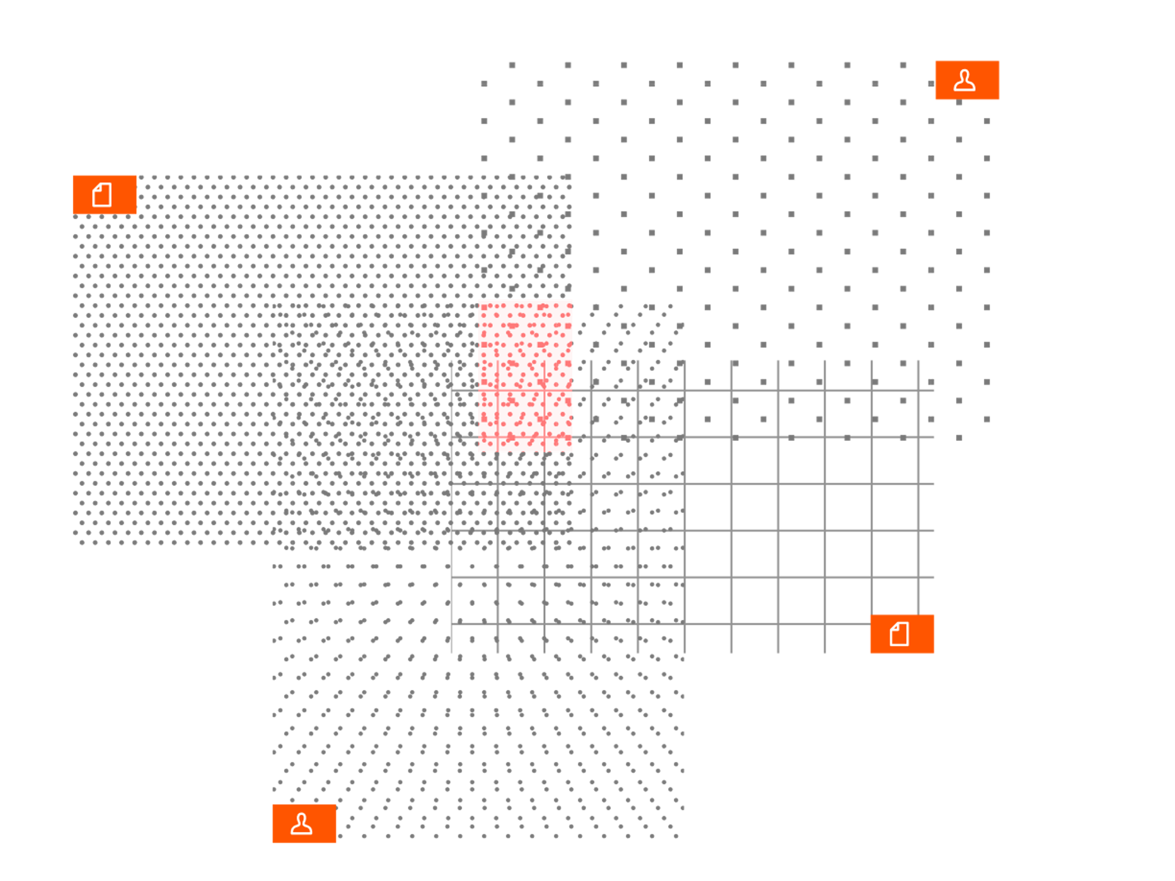 a black background with a red square in the middle that says data