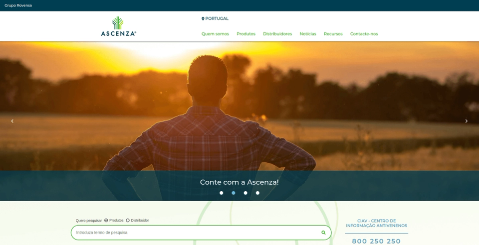 Ascenza website page Ascenza website page