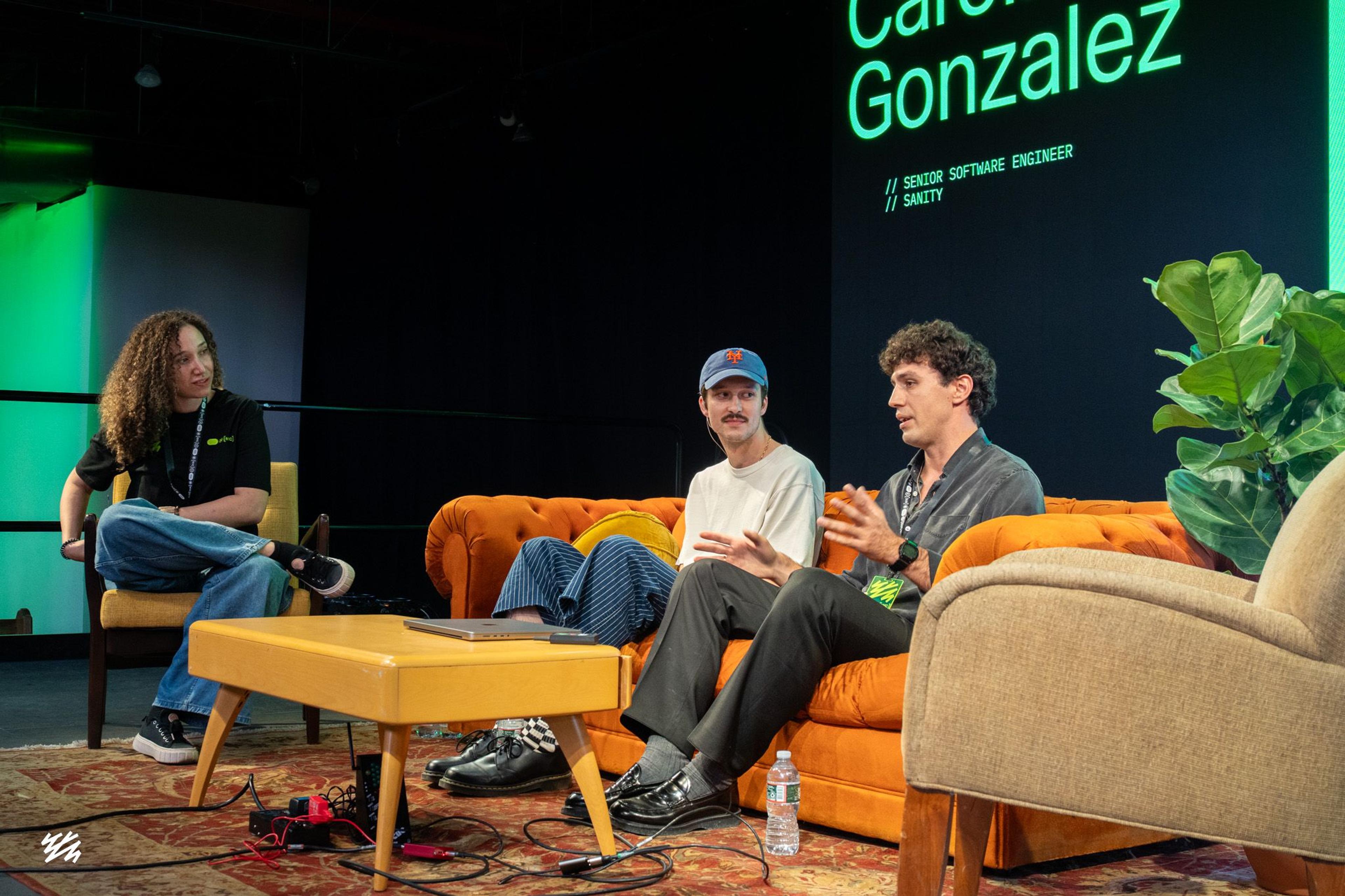 From left: Carolina Gonzalez (Sanity), Simon Calem (Baggu), Alessandro Amato (Nehaus)