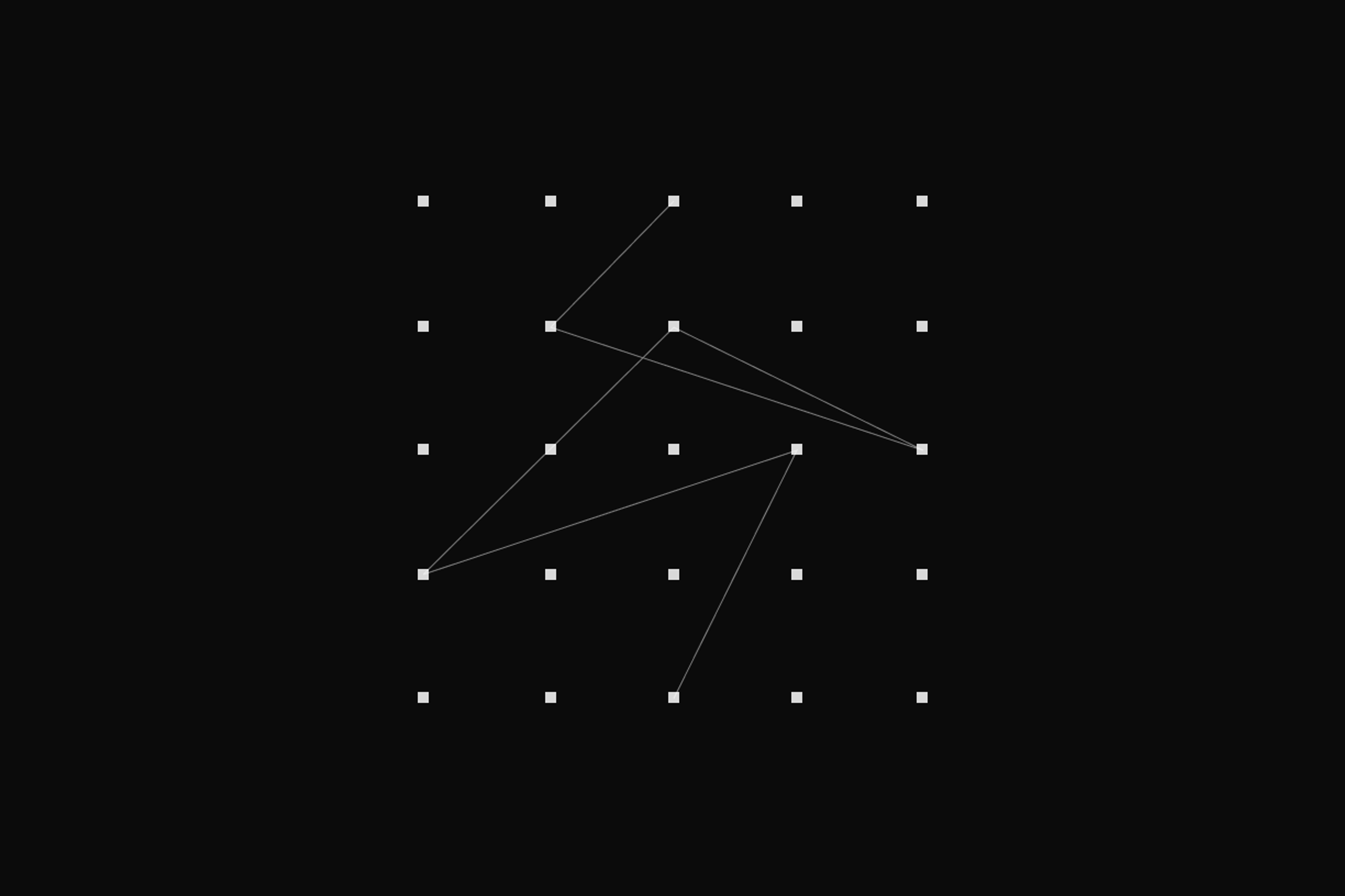 a black background with white lines and squares on it