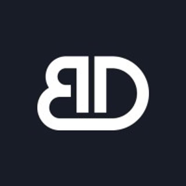 a logo for bredvid shows a circle with a letter b on it