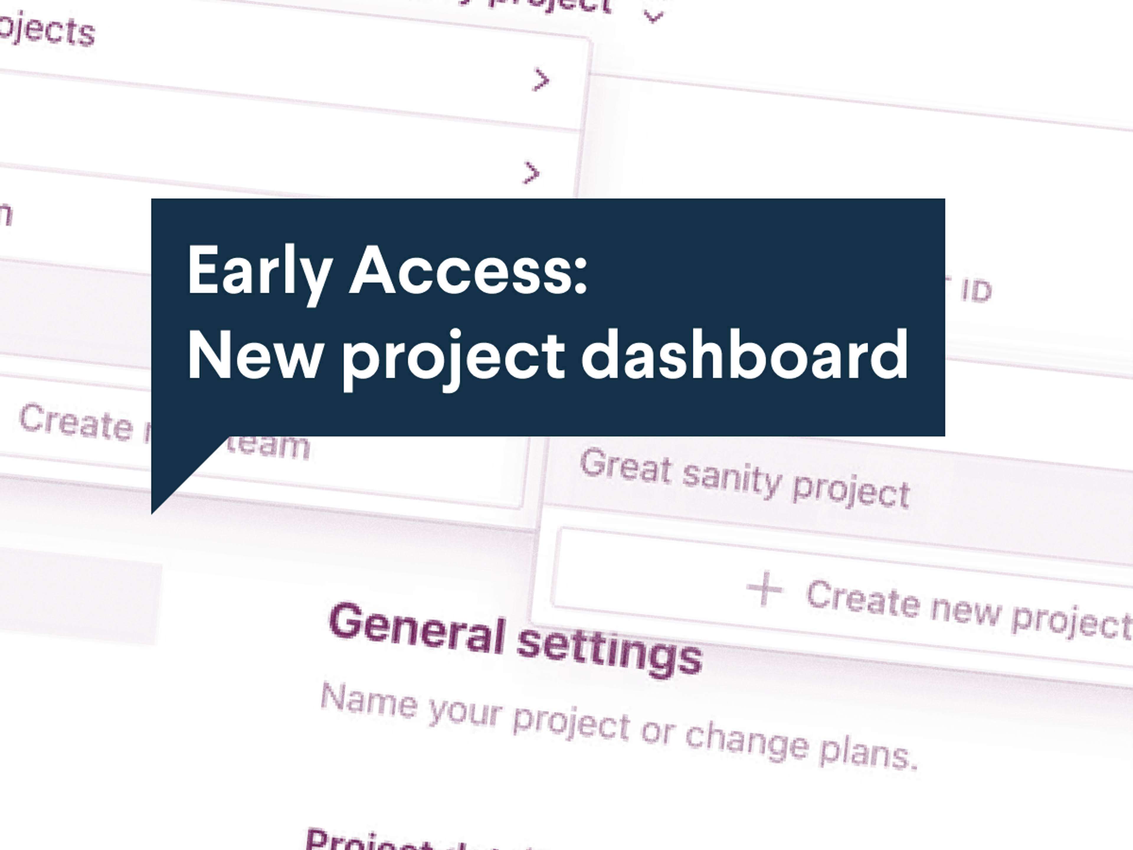 Early access: New project dashboard