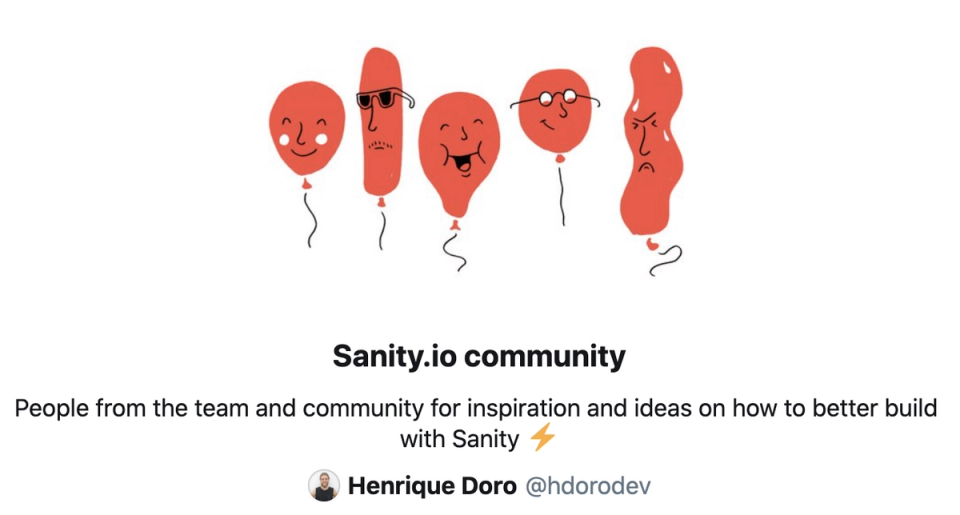 Screenshot of the Twitter interface with the Sanity.io community Twitter list. Screenshot of the Twitter interface with the Sanity.io community Twitter list.