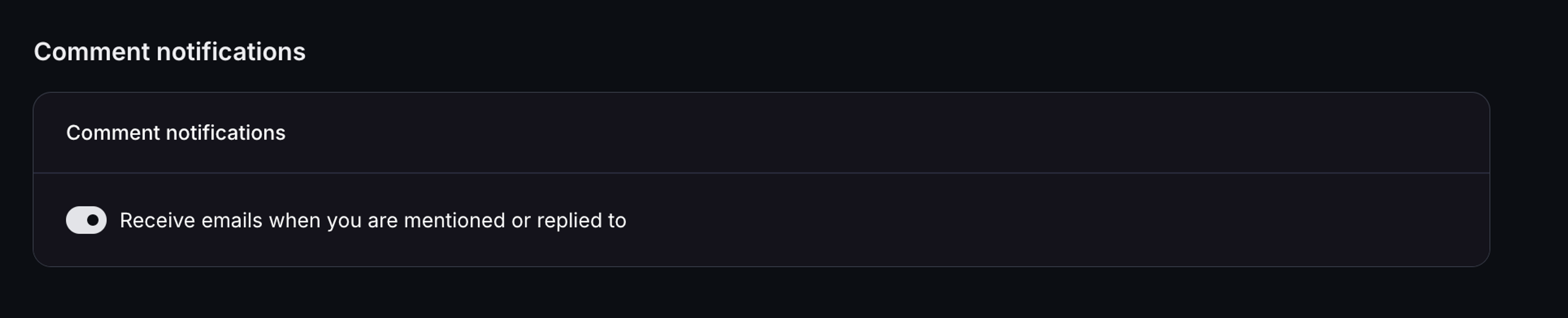 a screen that says comment notifications on it