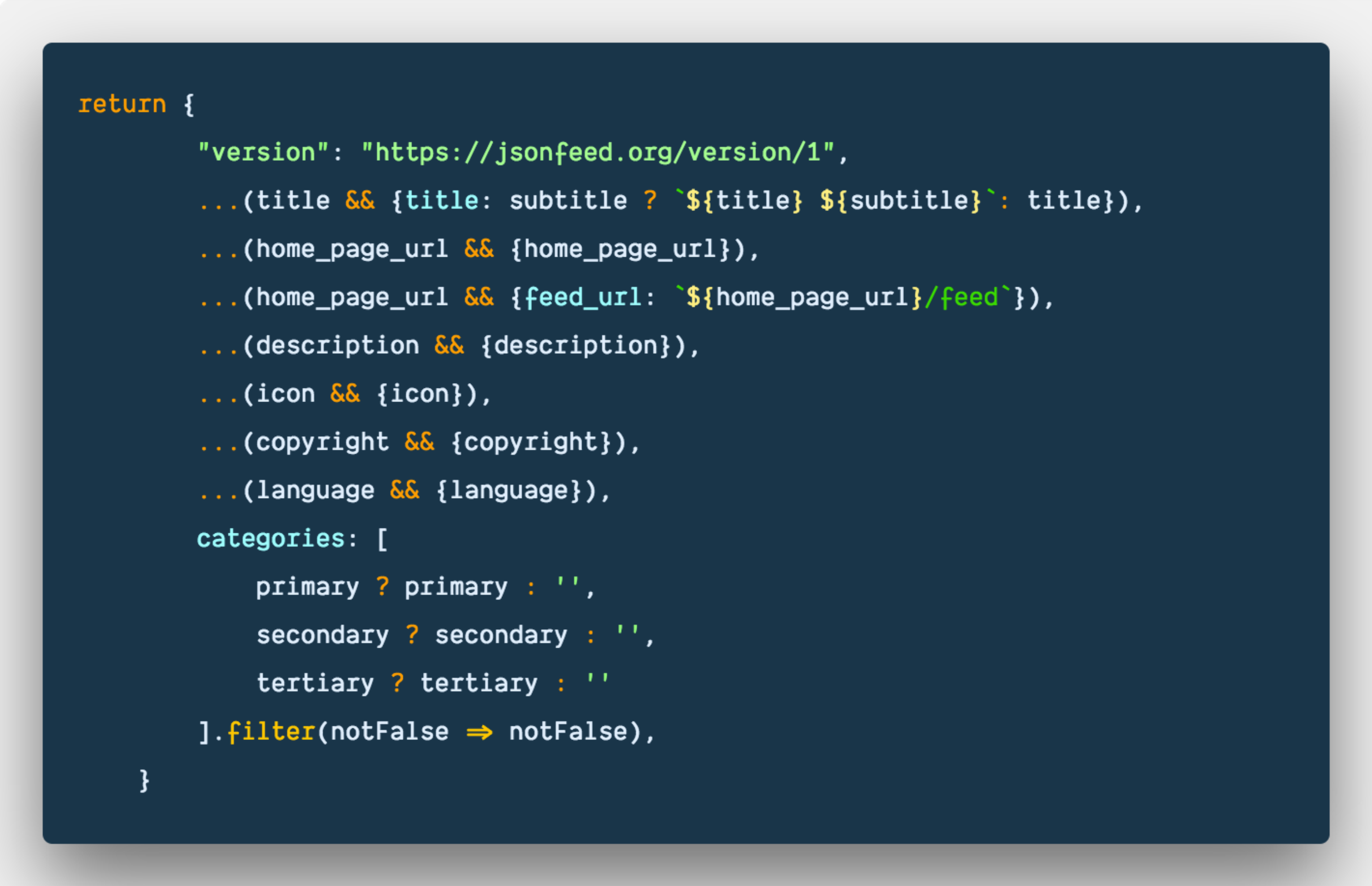 How to conditionally build an javascript object with features in | Sanity