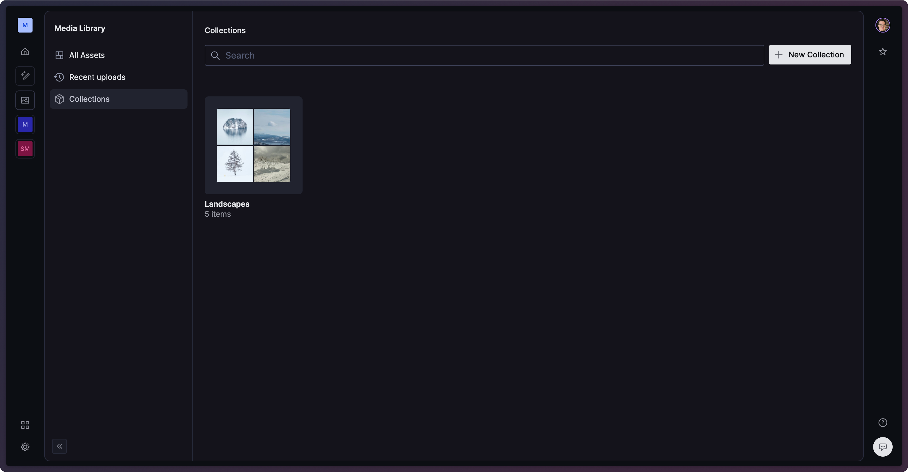 a screenshot of the media library showing a collection of landscapes