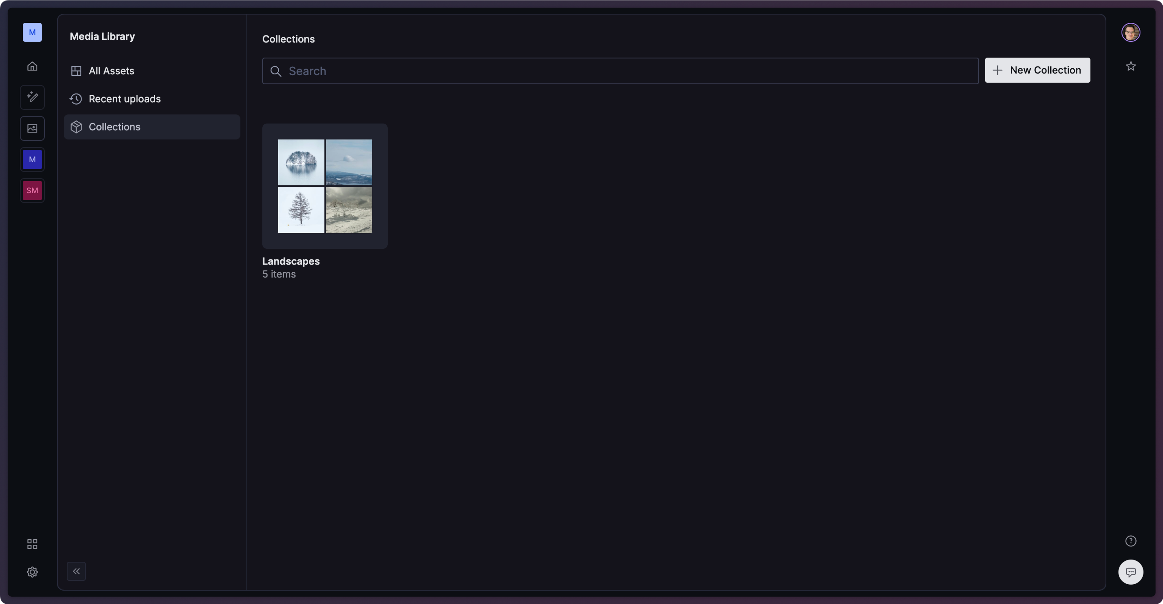 a screenshot of the media library showing a collection of landscapes
