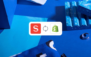A poster image with Sanity and Shopify and an icon describing a two-way sync between the two products.
