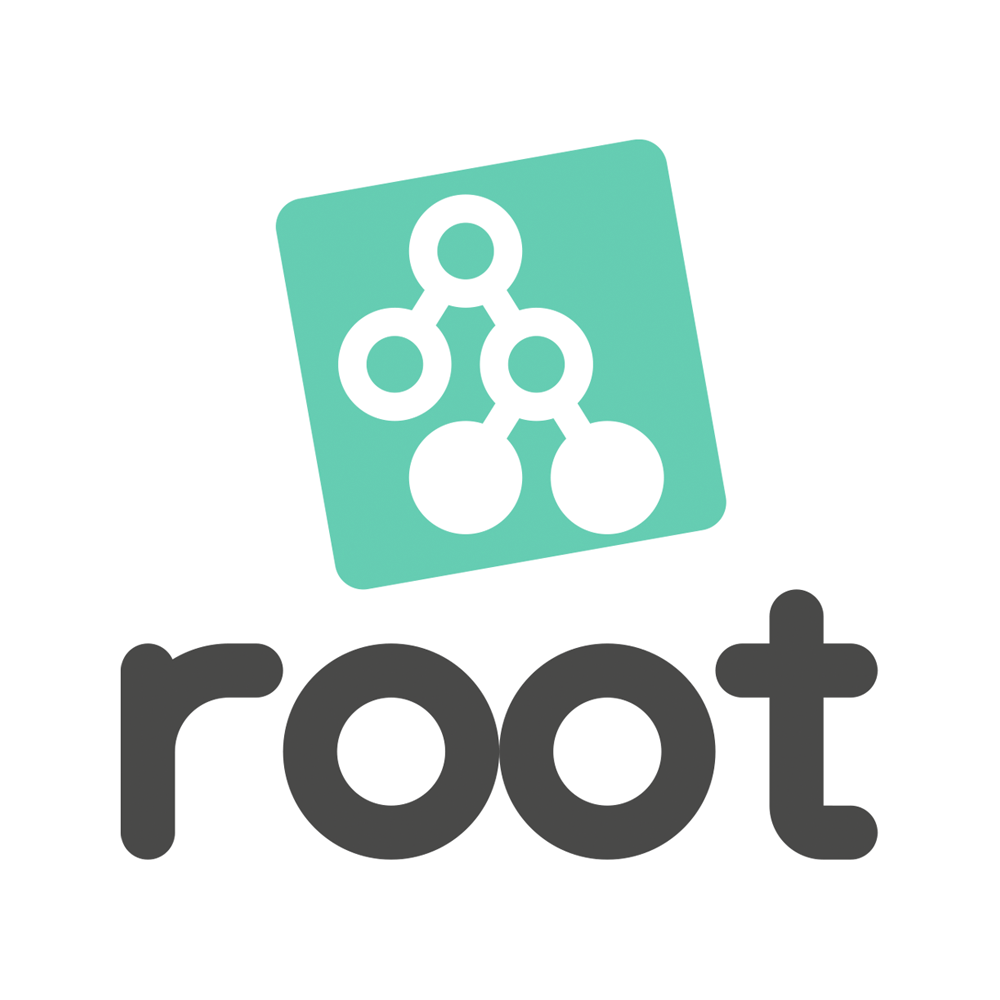 a logo for root shows a square with circles on it