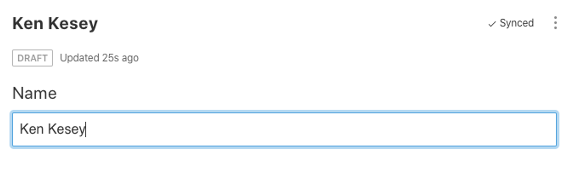 Screenshot from Sanity Studio