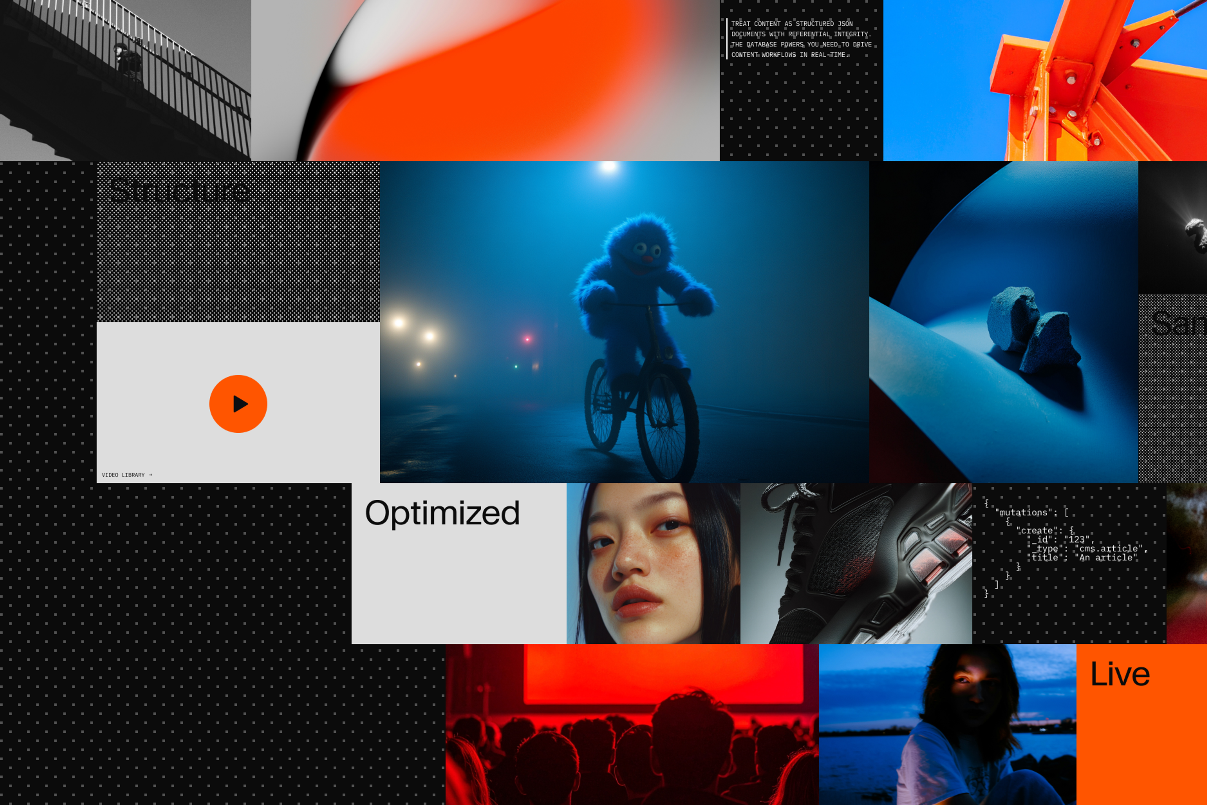 a collage of photos, words, and code