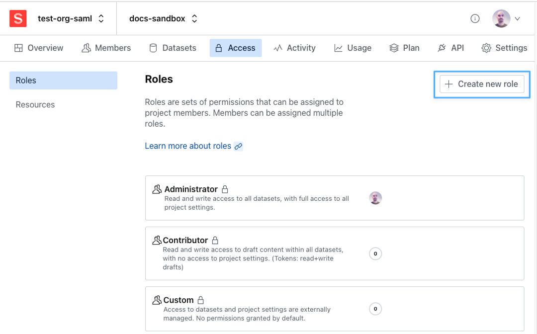 Roles | Sanity Docs