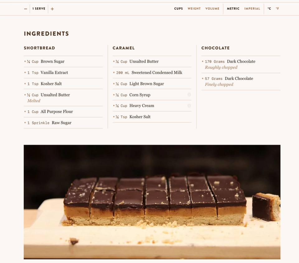 Recipe view Recipe view