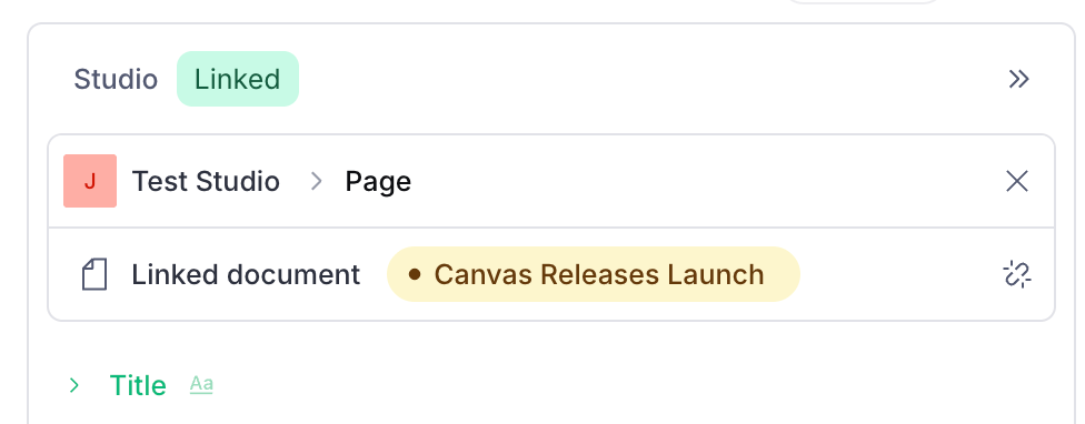 Canvas mapping panel showing a document linked to a release
