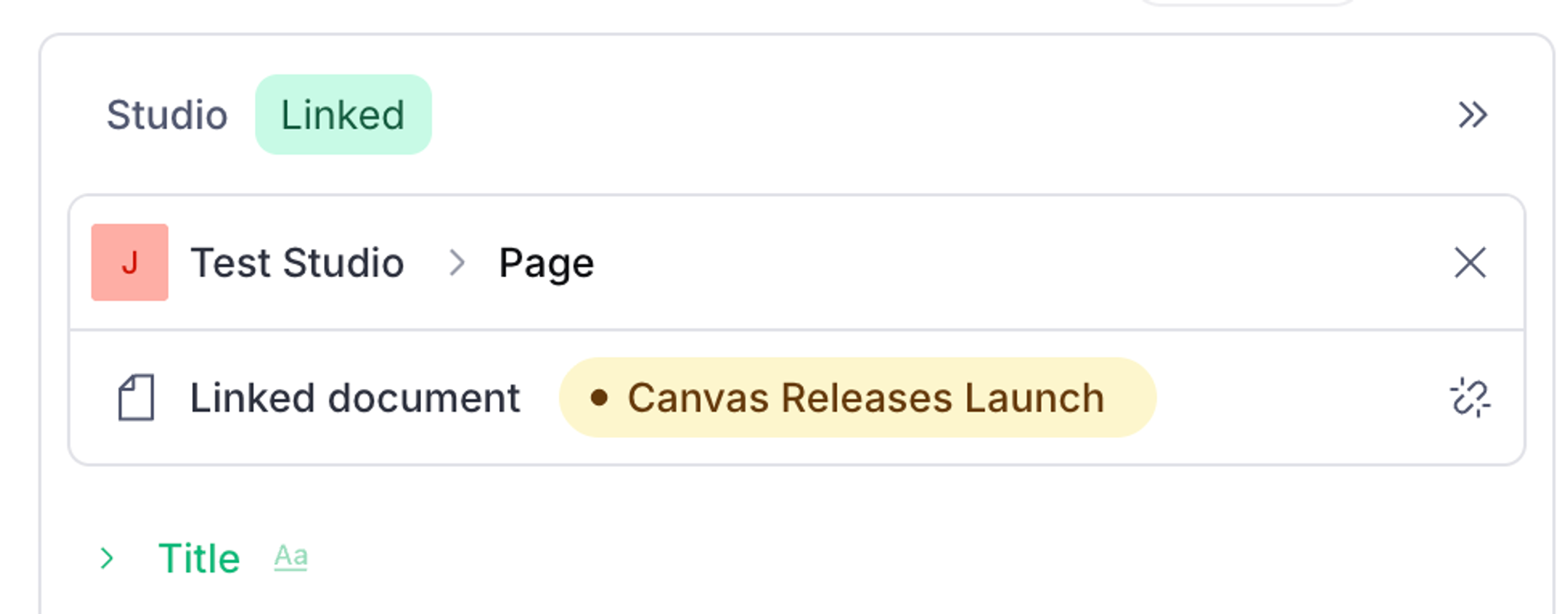 Canvas mapping panel showing a document linked to a release