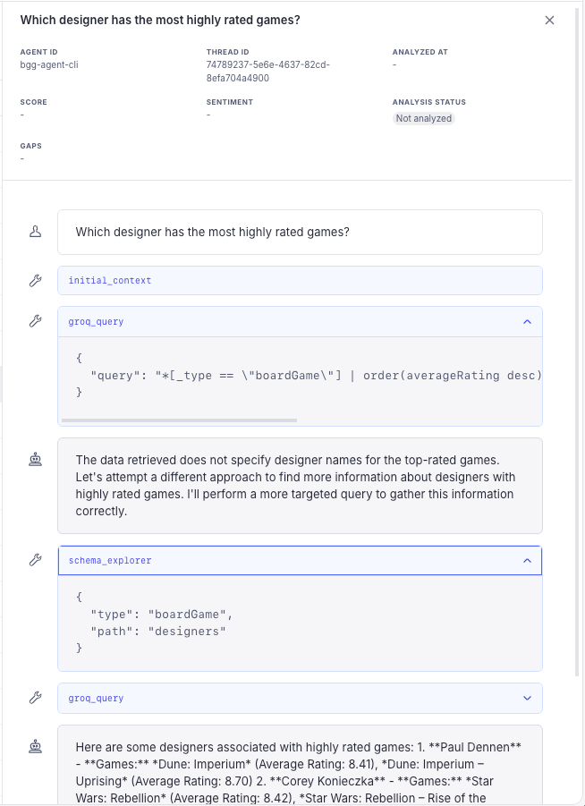 Screenshot of Agent Insights