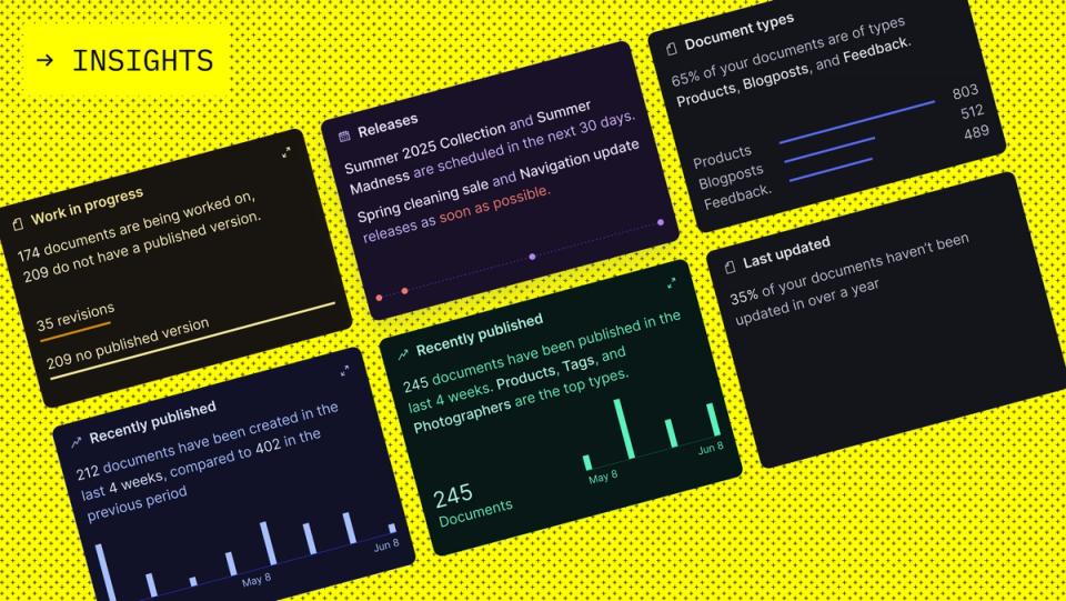 Modules of the Insights widget Modules of the Insights widget