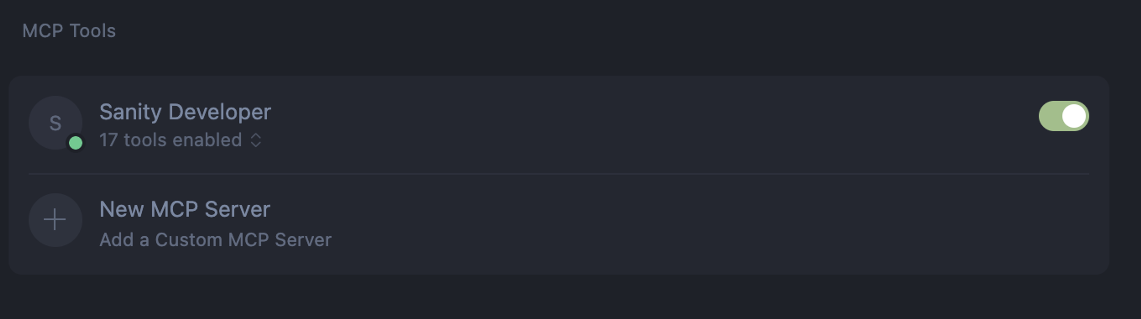 Cursor MCP server list interface
