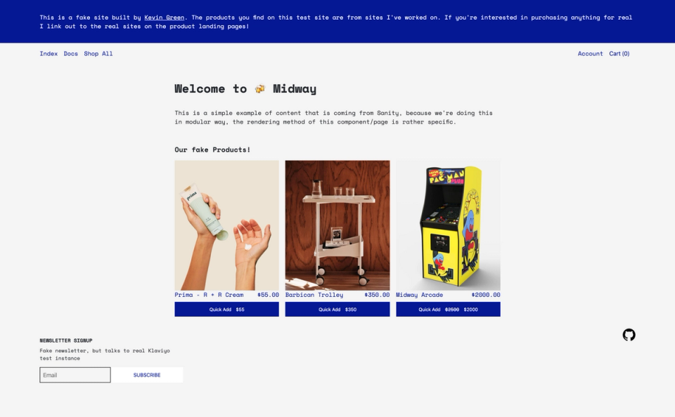 Midway’s frontpage Midway’s frontpage