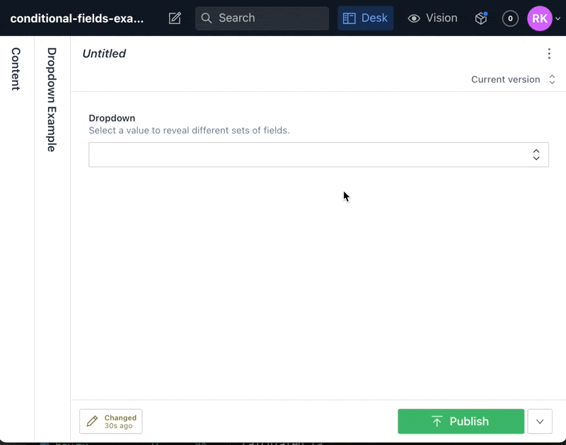 Conditional Fields with dropdown