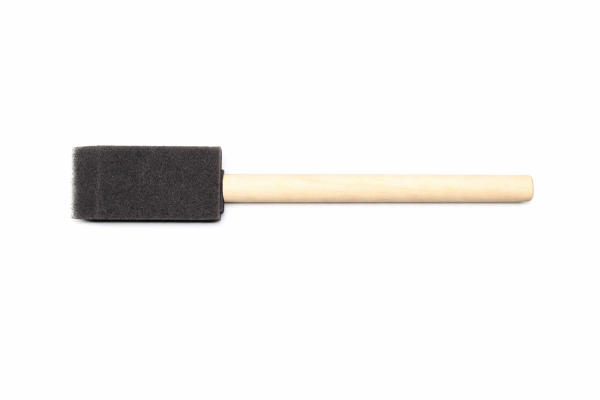 1" Foam Brush, Wooden Handle