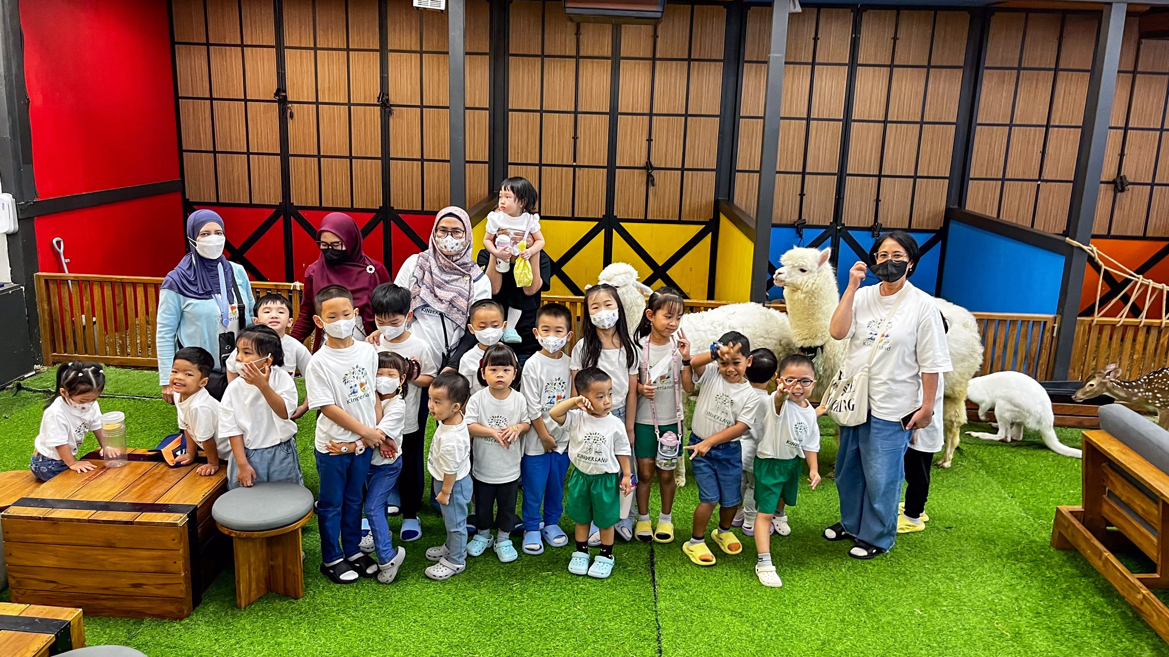 Pengunjung bertemu hewan di Animal.inc Cafe