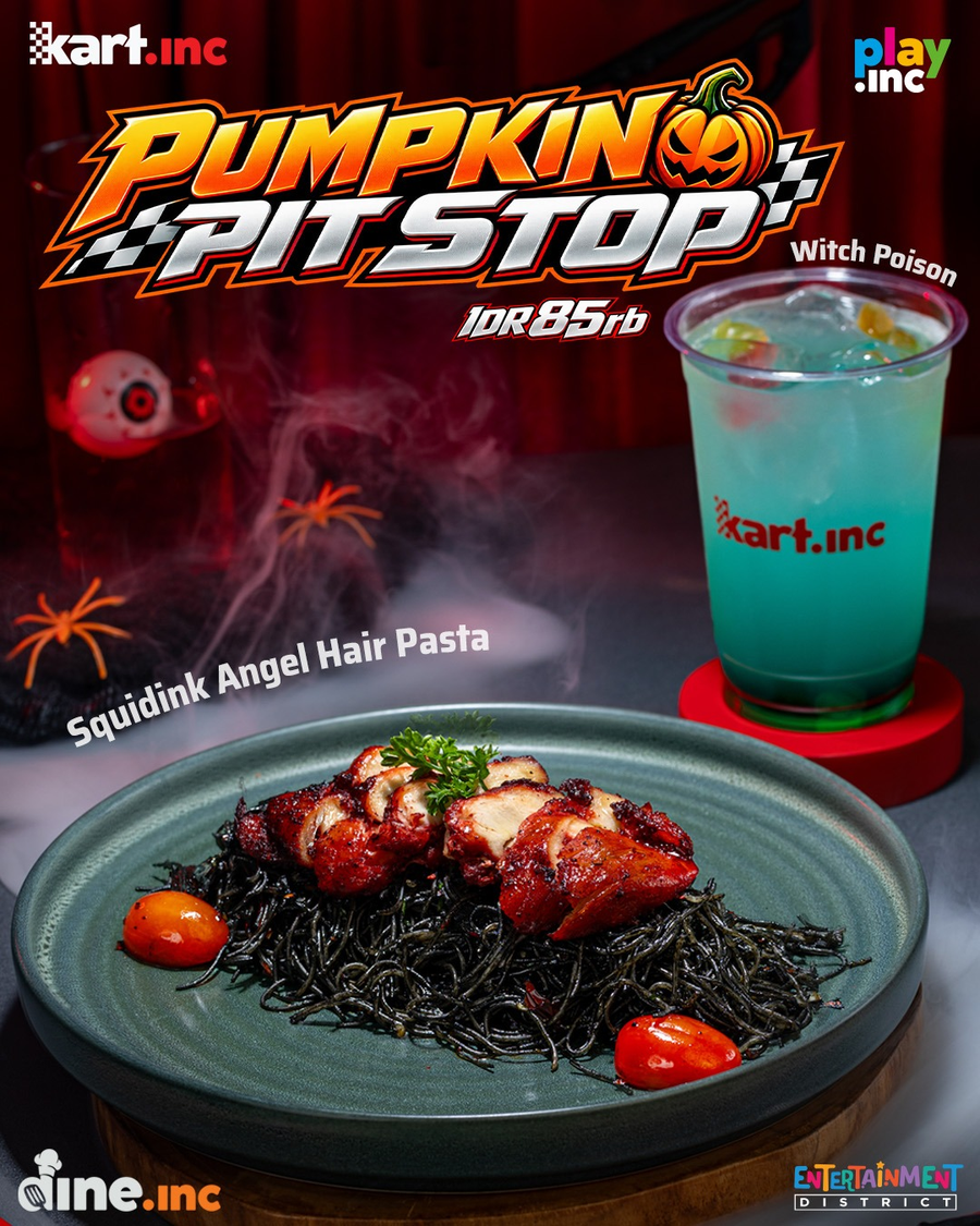Pumpkin Pit Stop — Squidink Angel Hair Pasta & Witch Poison