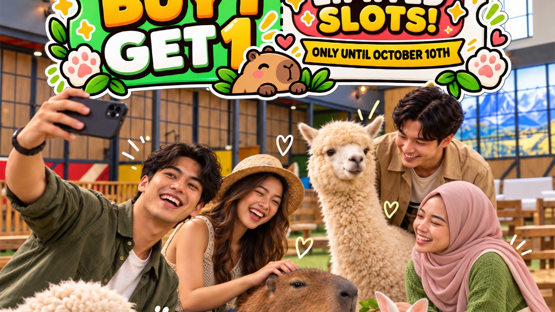 Poster BOOMBASTRIP Trip.com untuk promo beli satu gratis satu di Animal.inc Café