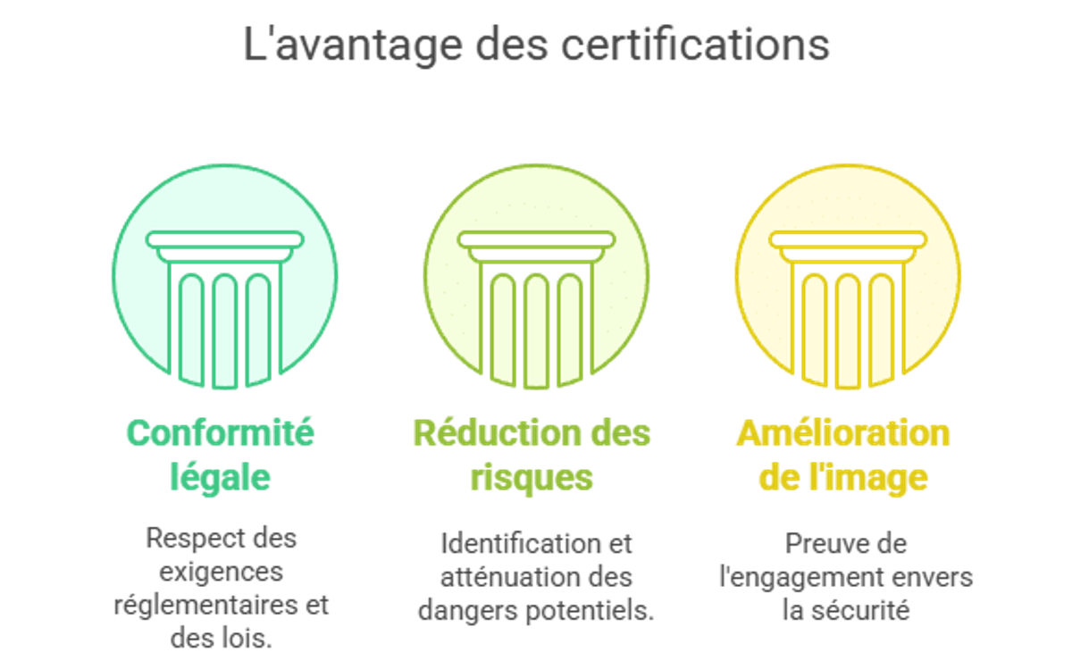 Infographie présentant les trois avantages des certifications.