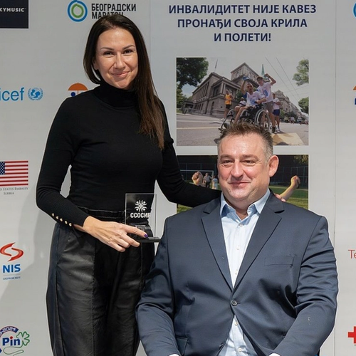 Image for Plaketom Sportskog saveza osoba sa invaliditetom odlikovan Telekom Srbija