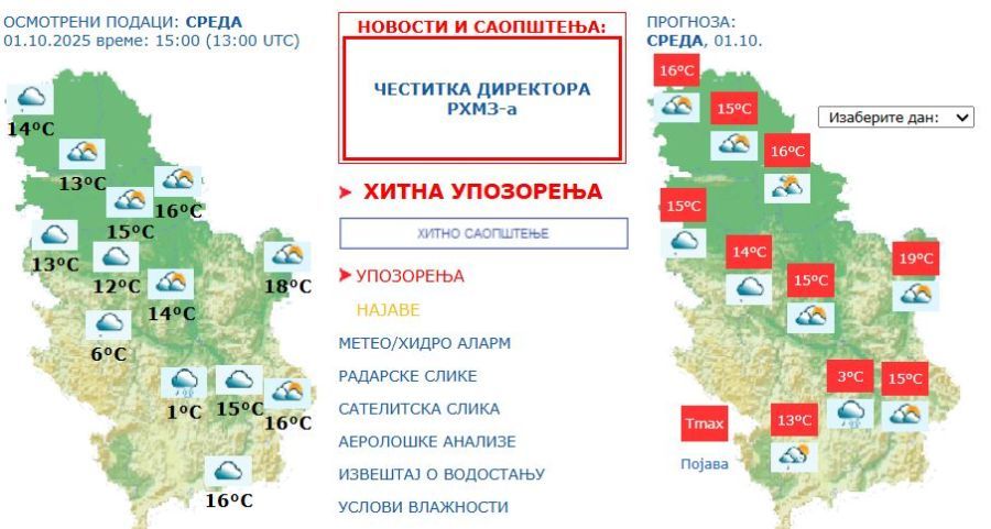 Image for Upozorenje na kišu i sneg
