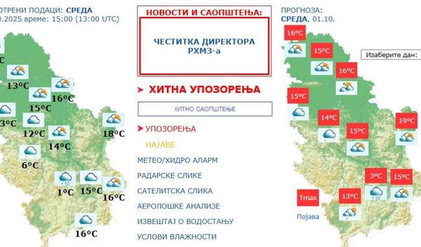 Image for Upozorenje na kišu i sneg