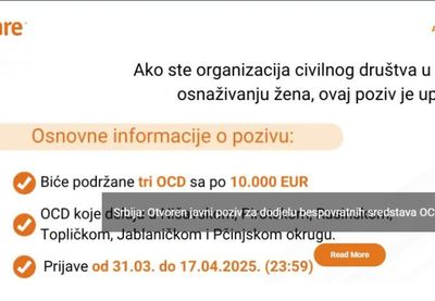 Image for Za podršku ženama 10.000 evra