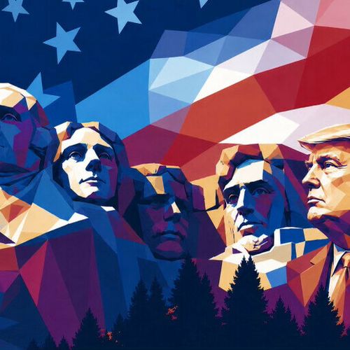 U objavi na platformi Truth Social Tramp je objavio realističan prikaz nacionalnog spomenika planine Rašmor, na kojem su u granitu isklesani portreti američkih predsednika Džordža Vašingtona, Tomasa Džefersona, Teodora Ruzvelta i Abrahama Linkolna, a sa desne strane, dodat je i njegov lik
