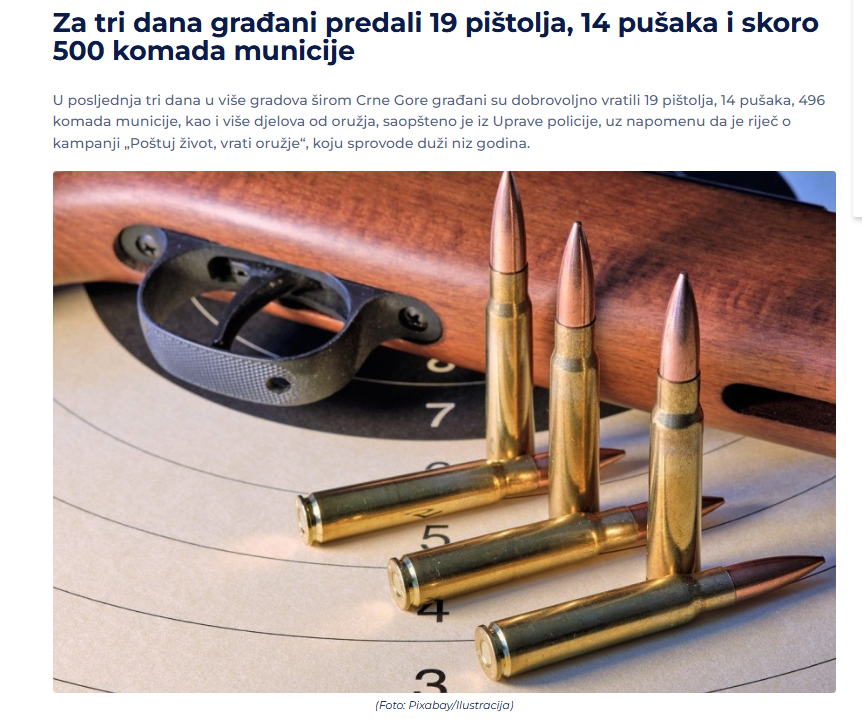 Image for Vraćeno 33 komada oružja