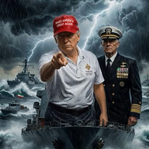 AI generisana ilustracija sa natpisom „Bilo je to zatišje pred buru“ predstavlja pažljivo konstruisanu psihološku i geopolitičku poruku usmerenu pre svega ka Iranu, ali i američkim saveznicima