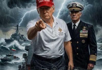 AI generisana ilustracija sa natpisom „Bilo je to zatišje pred buru“ predstavlja pažljivo konstruisanu psihološku i geopolitičku poruku usmerenu pre svega ka Iranu, ali i američkim saveznicima