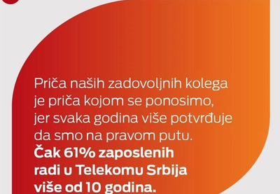 Image for Čak 61% zaposlenih u Telekomu Srbija radi duže od decenije