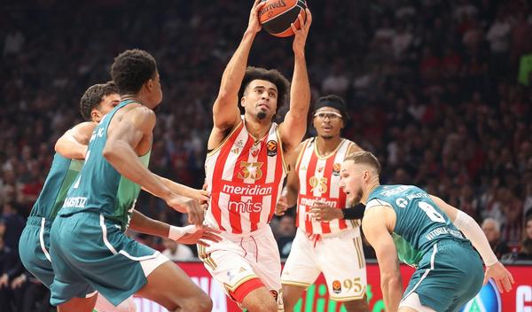 Image for Zvezda ubedljiva protiv Baskonije za četvrti uzastopni trijumf u Evroligi (video)