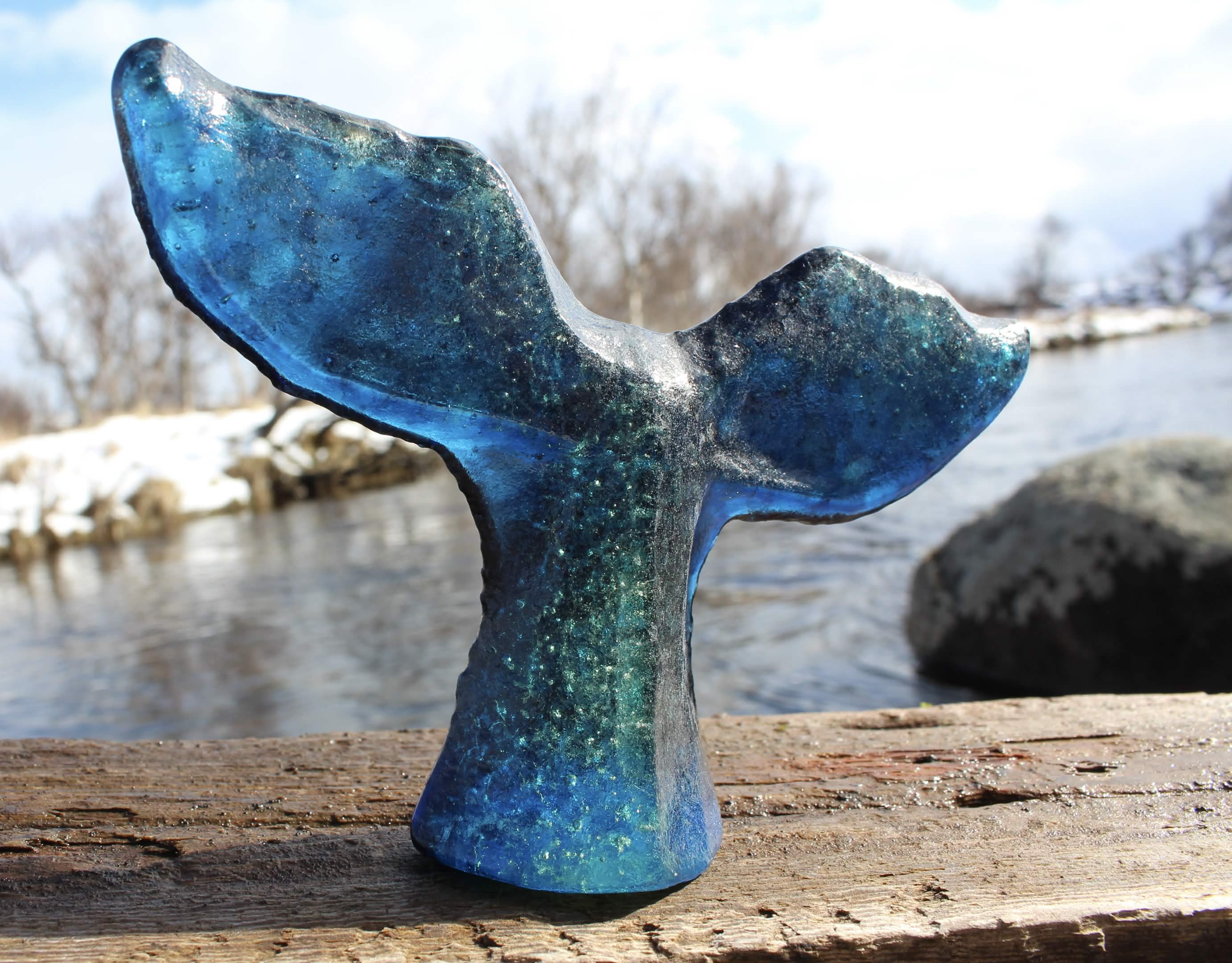 Whale tail sculpture